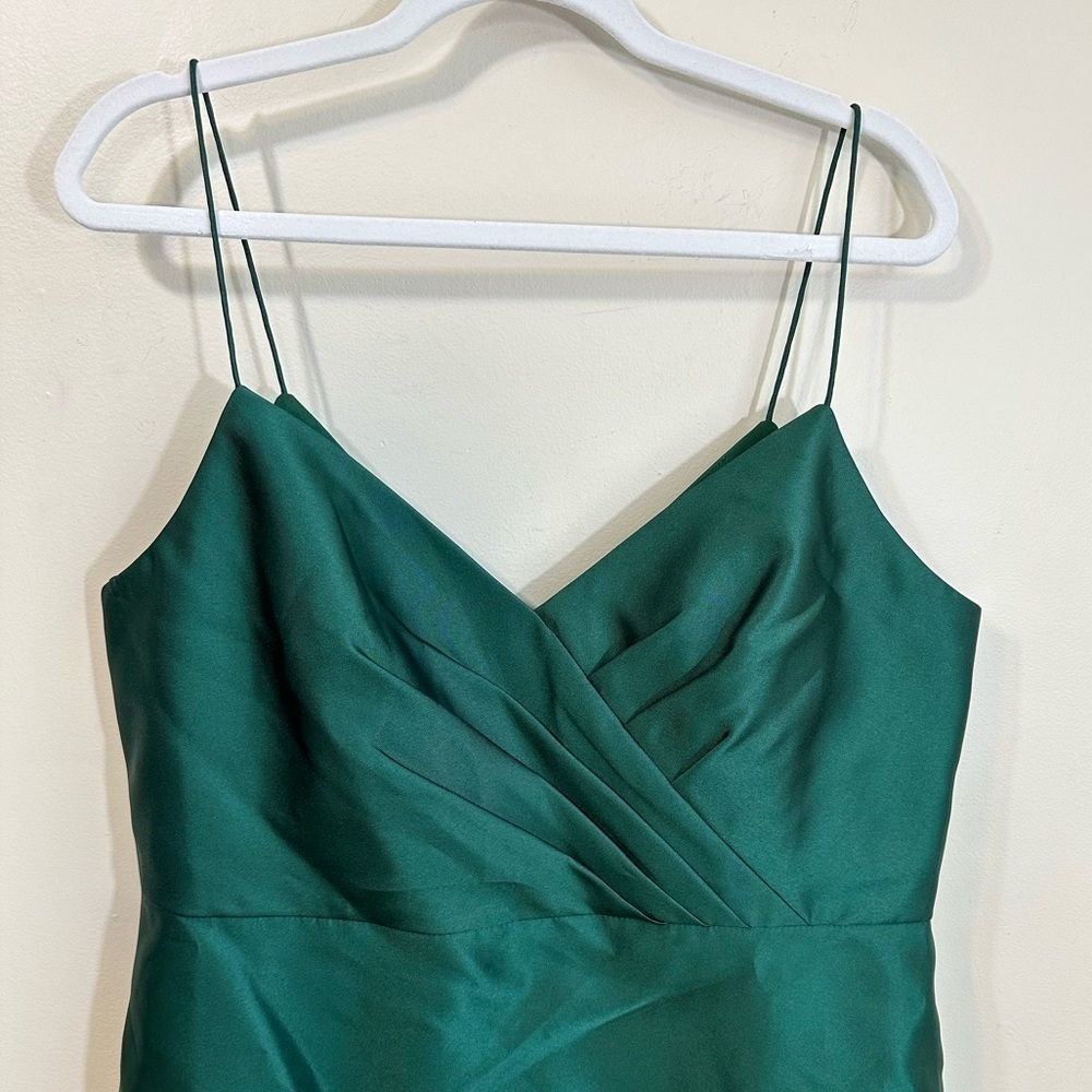 NWT ALFRED SUNG  D777 V-Neck Faux Wrap Cocktail Dress Hunter Green Size 18 - Picture 3 of 16